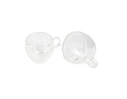 Набір склянних чашок Bergner Coffee & tea lovers, 100 мл, 2 шт (BG-20114-MM)