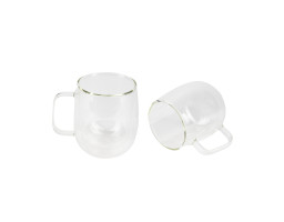 Набір склянних чашок Bergner Coffee & tea lovers, 400 мл, 2 шт (BG-20116-MM)