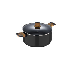 Кастрюля с крышкой Bergner Earth black, 28 см, 6 л (BG-32037-BK)