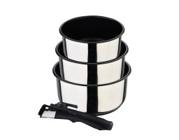 Набір ковшів зі знімною ручкою Bergner Click & cook, 1,5/2,1/3 л (BG-32293-MM)