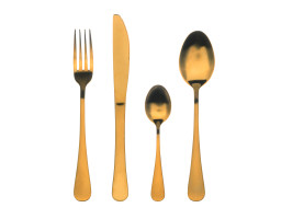 Набір столових приборів Bergner Munich gold matt, 24 предмета (BG-5134-GD)